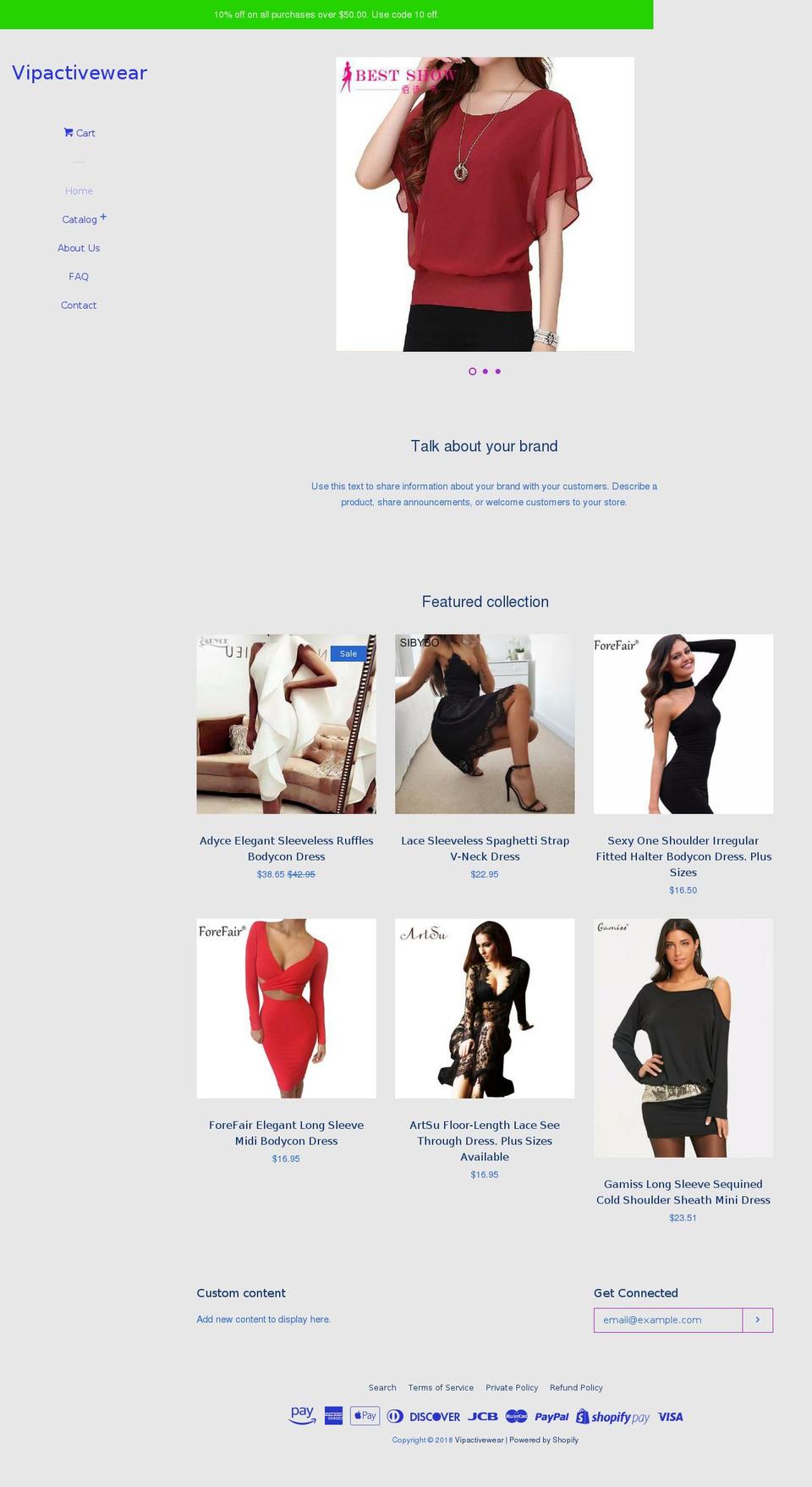 vipactivewear.com shopify website screenshot