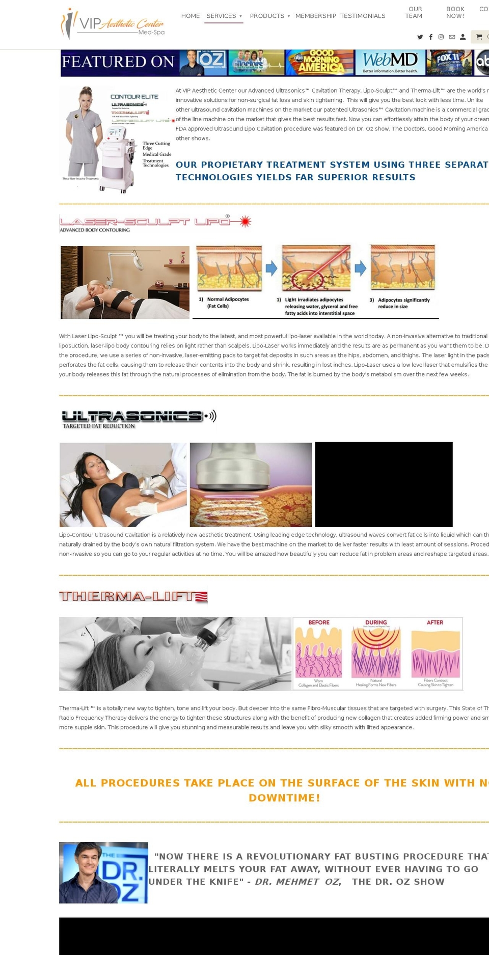 vipaestheticscenter.com — Shopify storefront screenshot