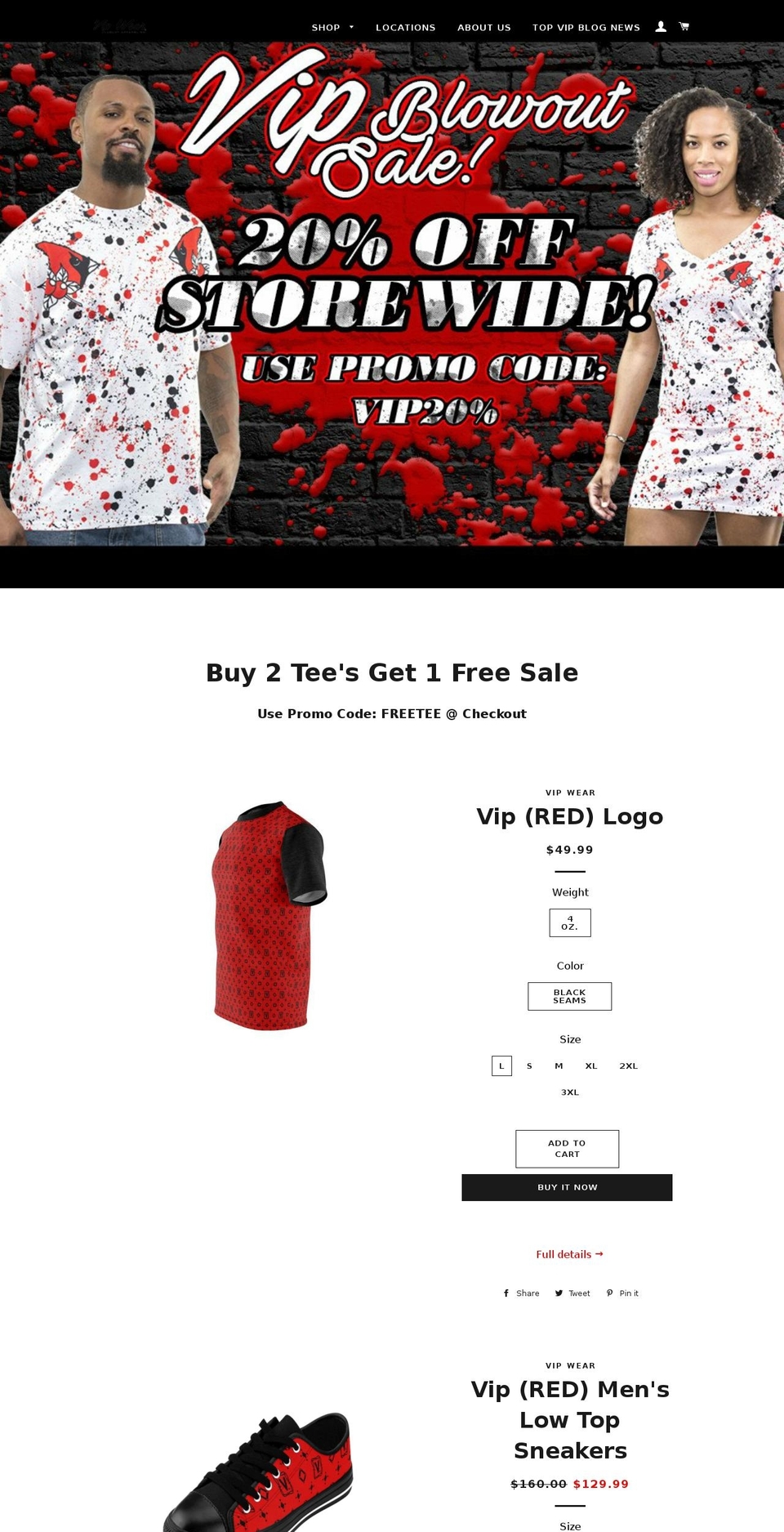 vipcollection.net shopify website screenshot