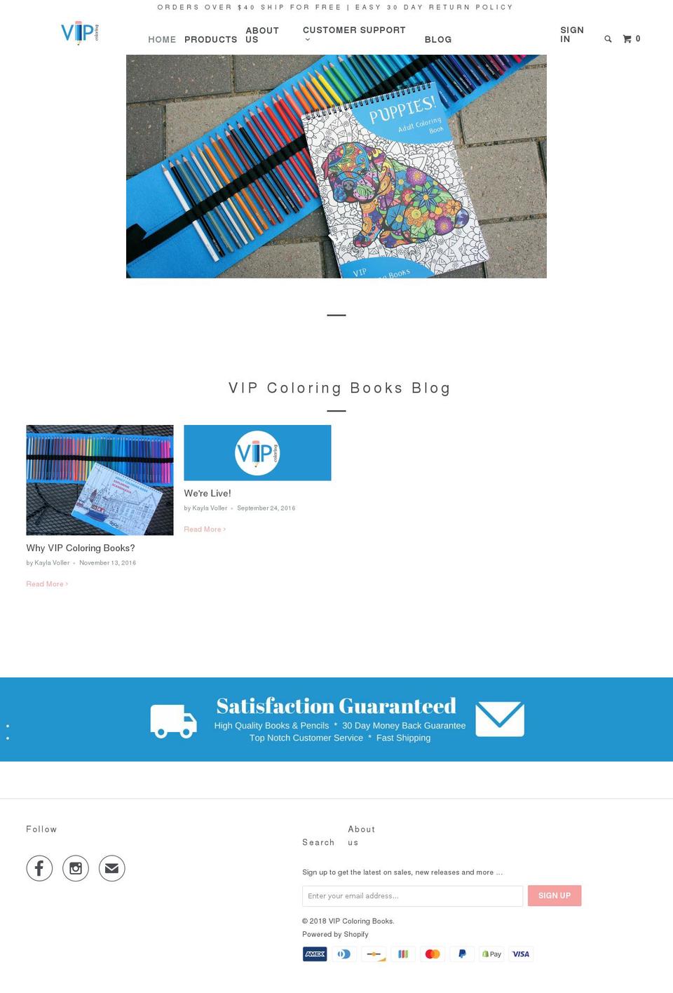vipcoloringbooks.com shopify website screenshot