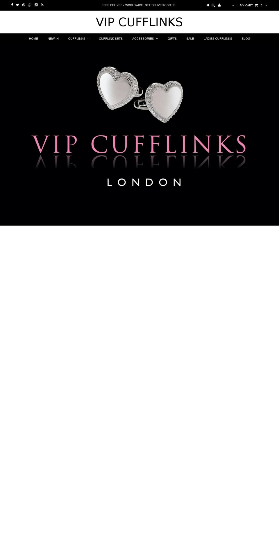 vipcufflinks.com shopify website screenshot