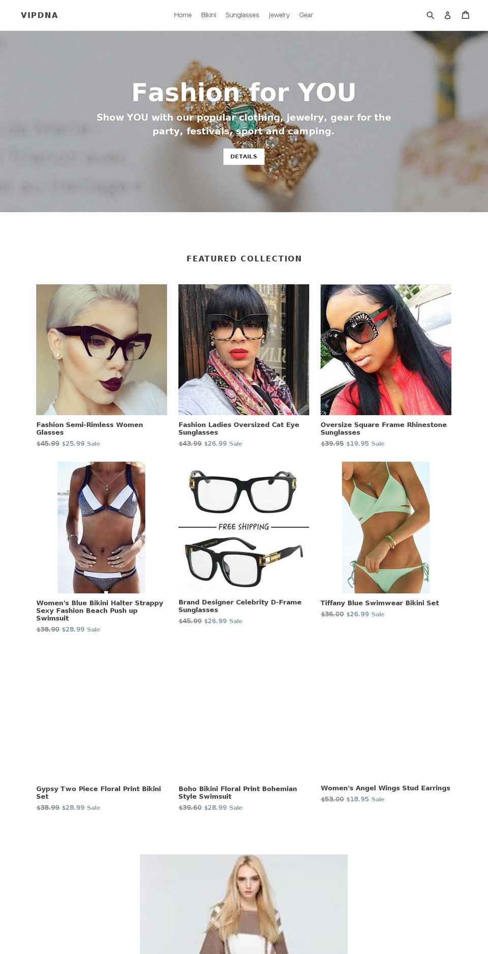 vipdna.com — Shopify storefront screenshot