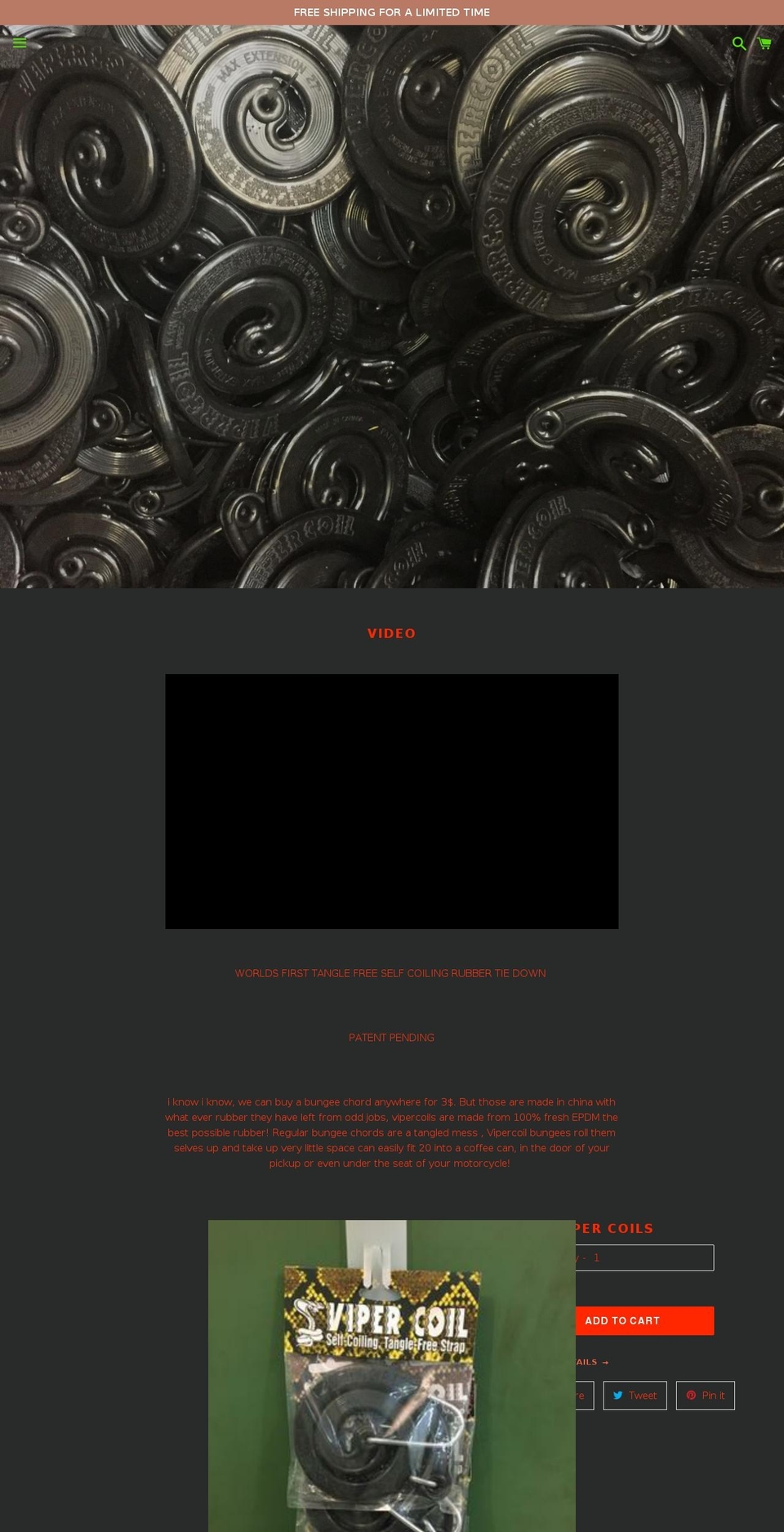 vipercoil.com — Shopify storefront screenshot