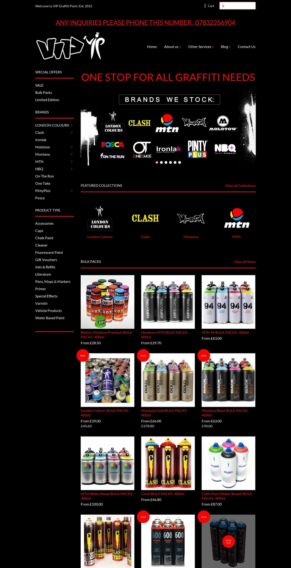 vipgraffitipaint.co.uk shopify website screenshot