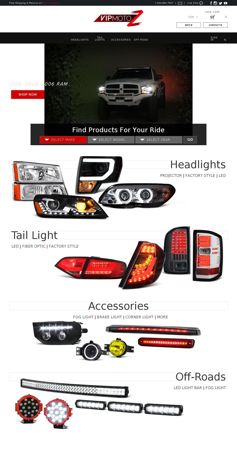 vipmotoz.com shopify website screenshot