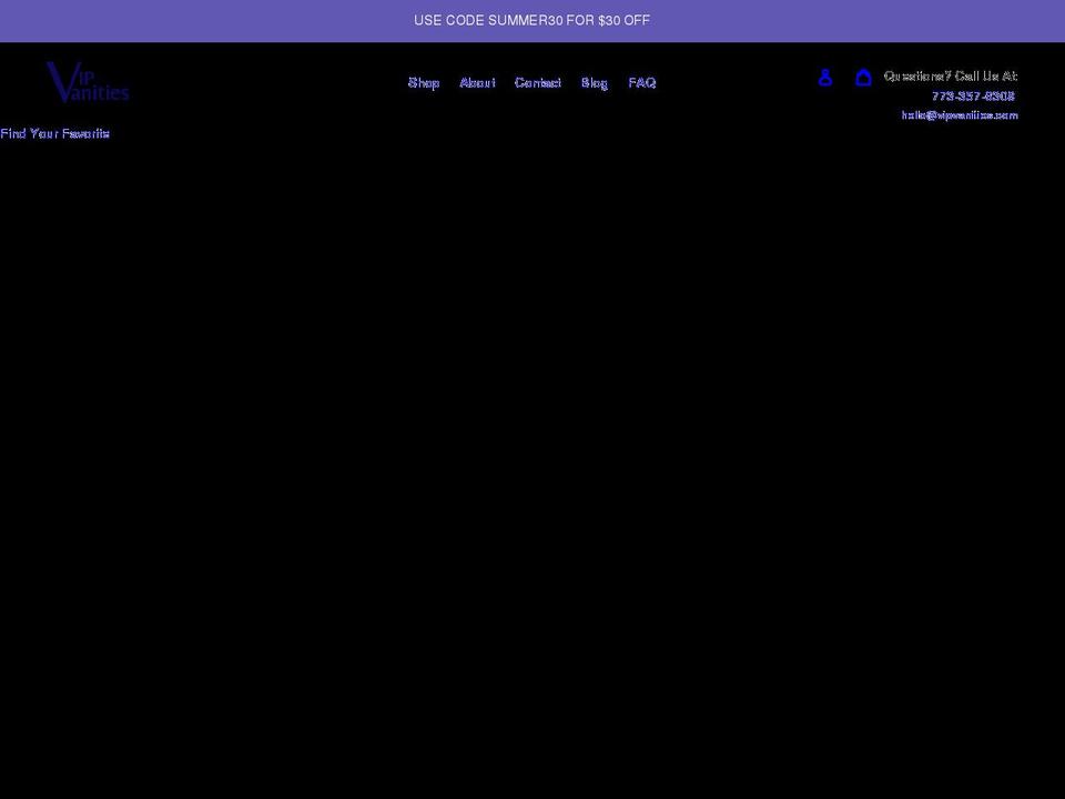 vipvanities.com shopify website screenshot