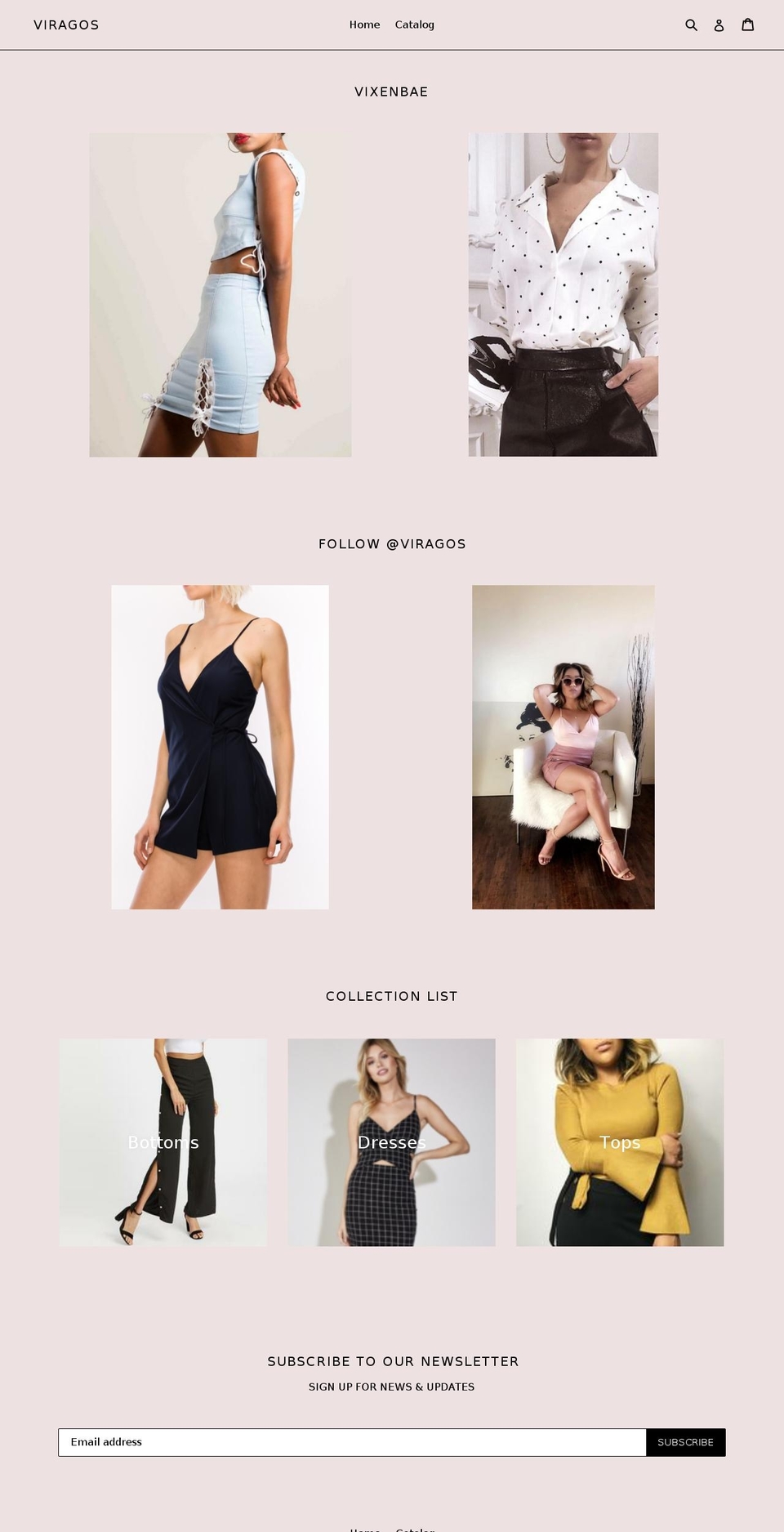 viragosboutique.com — Shopify storefront screenshot
