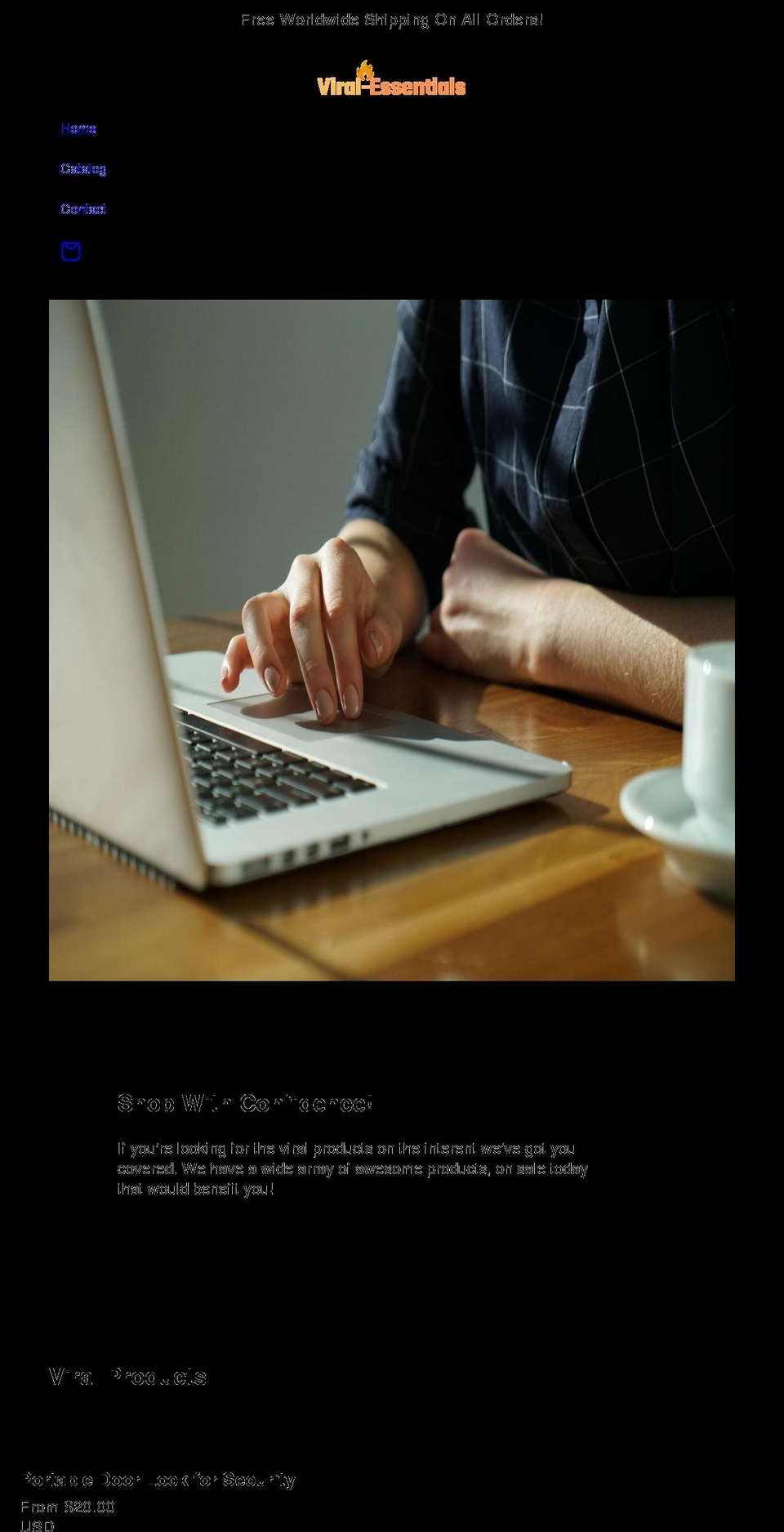 viral-essentials.com shopify website screenshot