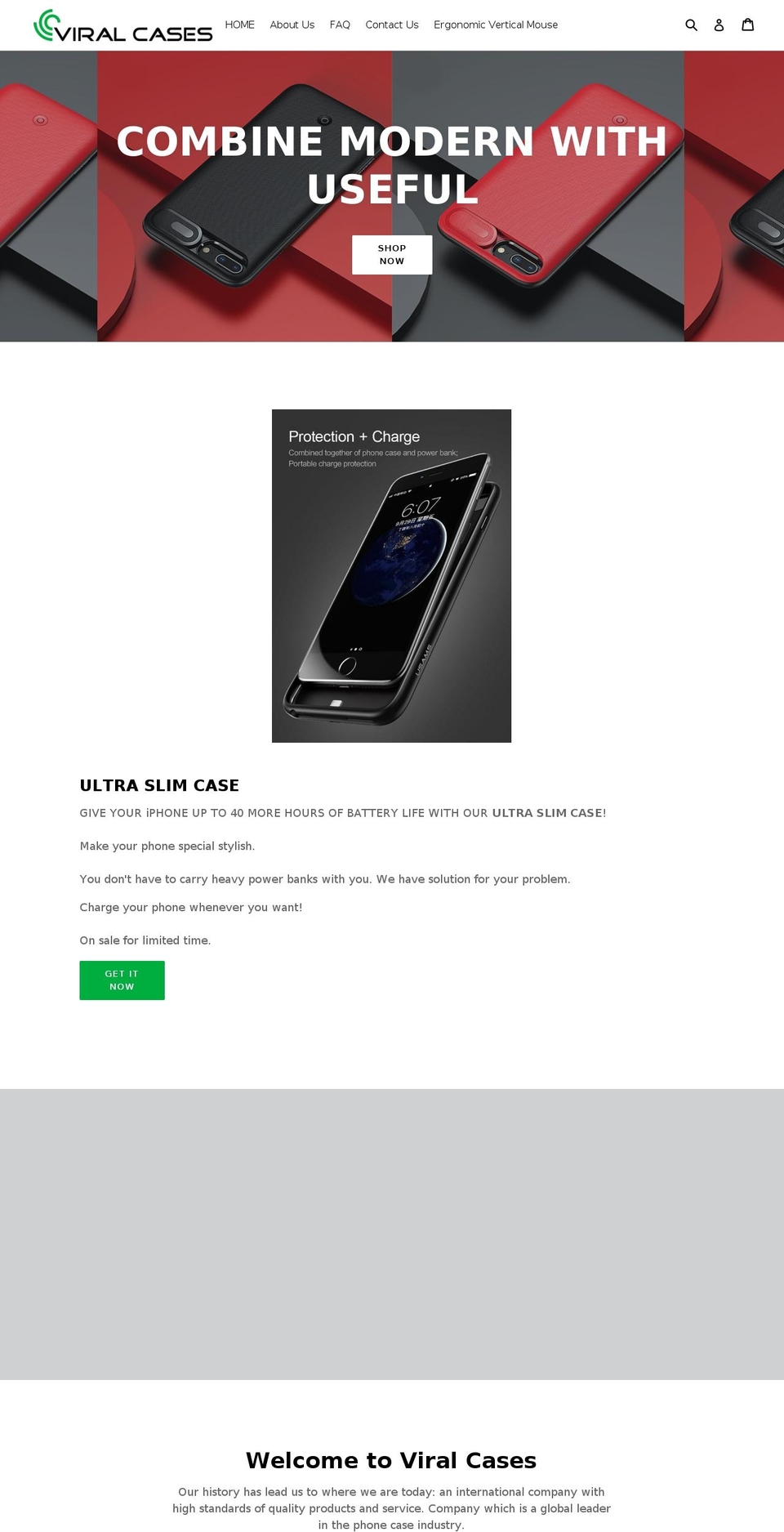 viralcases.com shopify website screenshot
