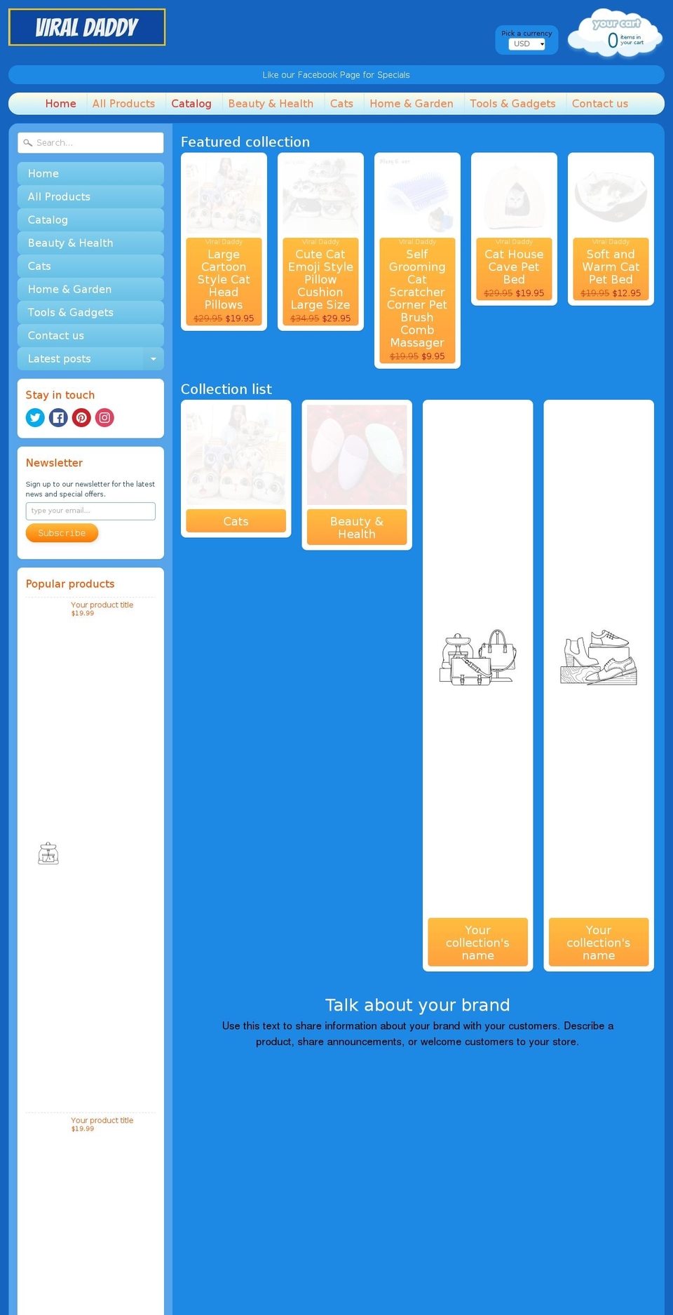 viraldaddy.com shopify website screenshot