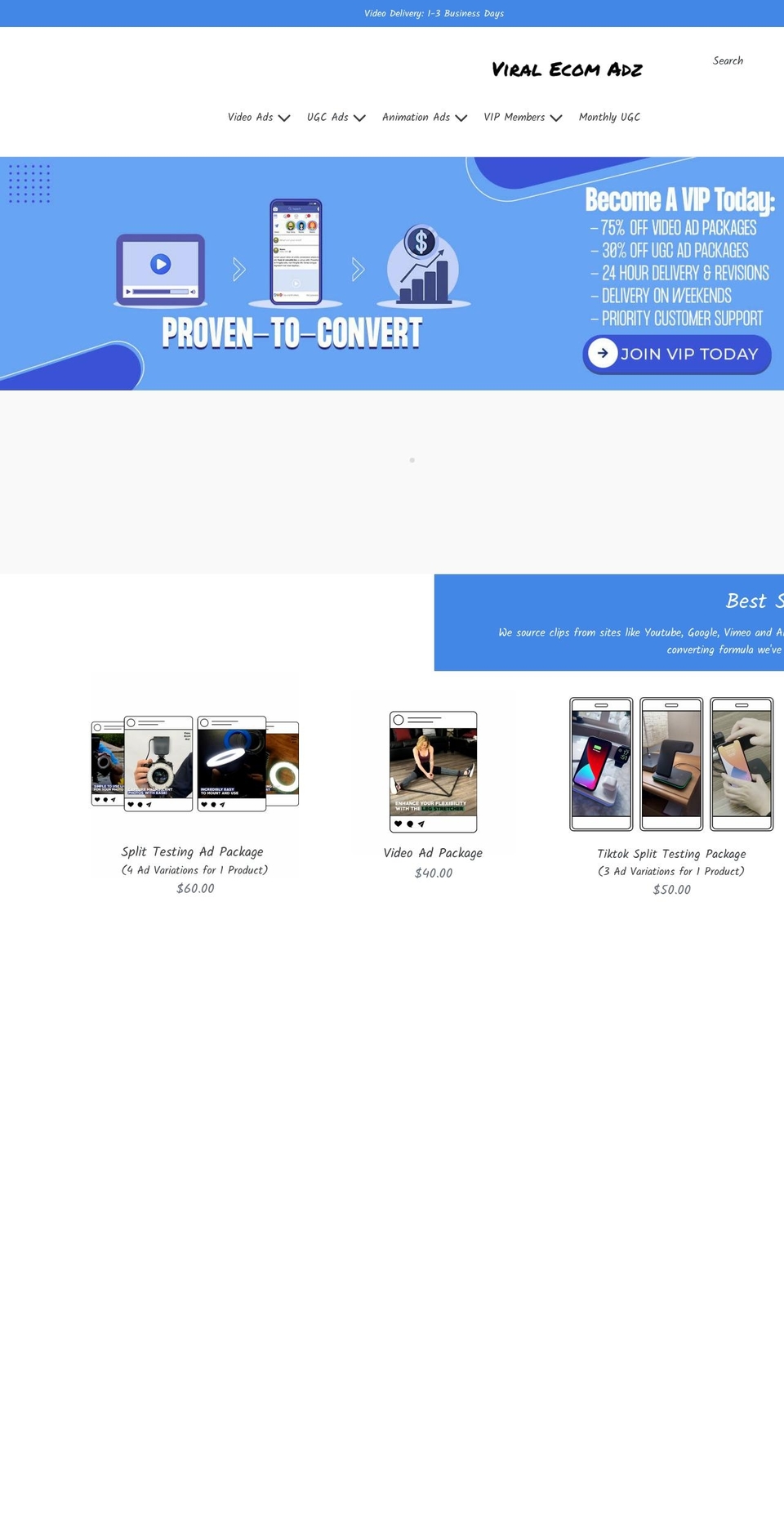 viralecomadz.com shopify website screenshot