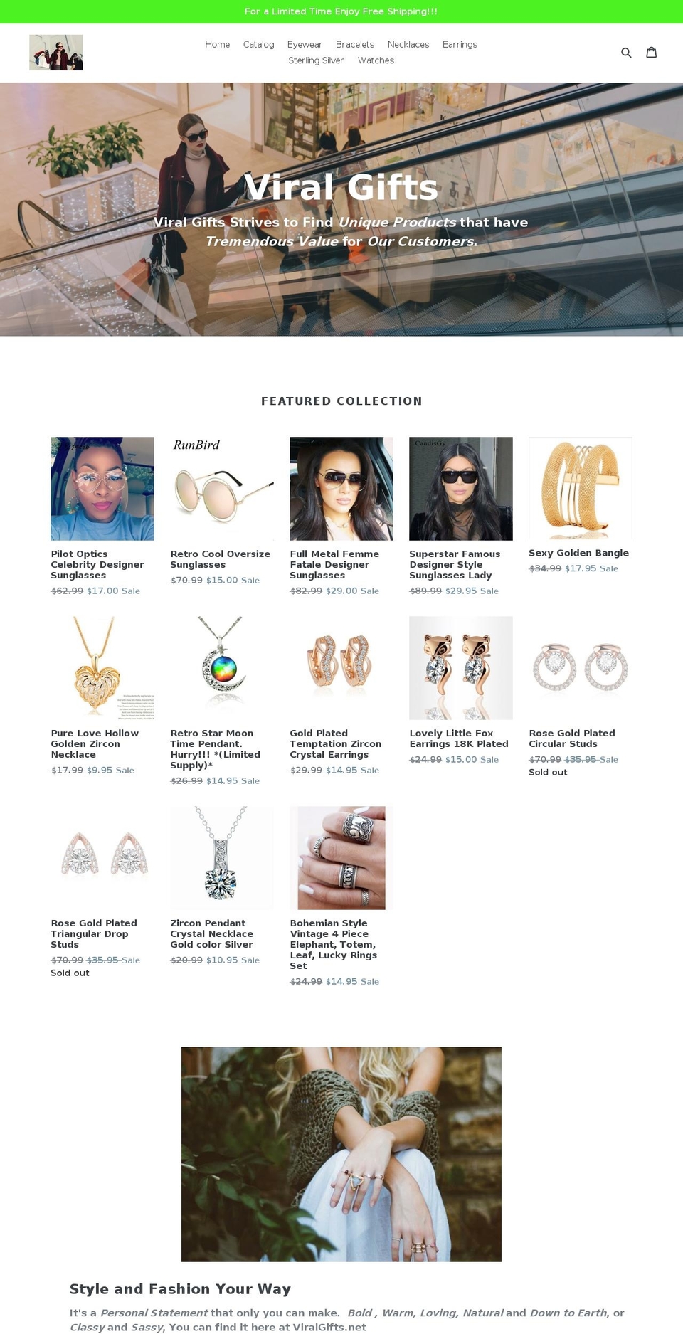 viralgifts.net shopify website screenshot