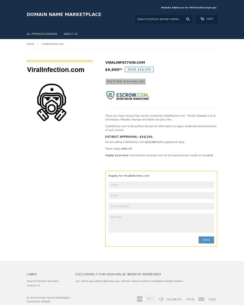 viralinfection.com — Shopify storefront screenshot