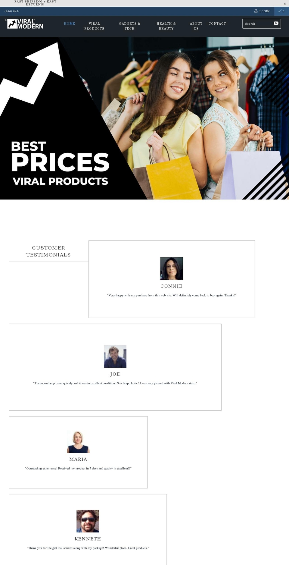 viralmodern.com shopify website screenshot