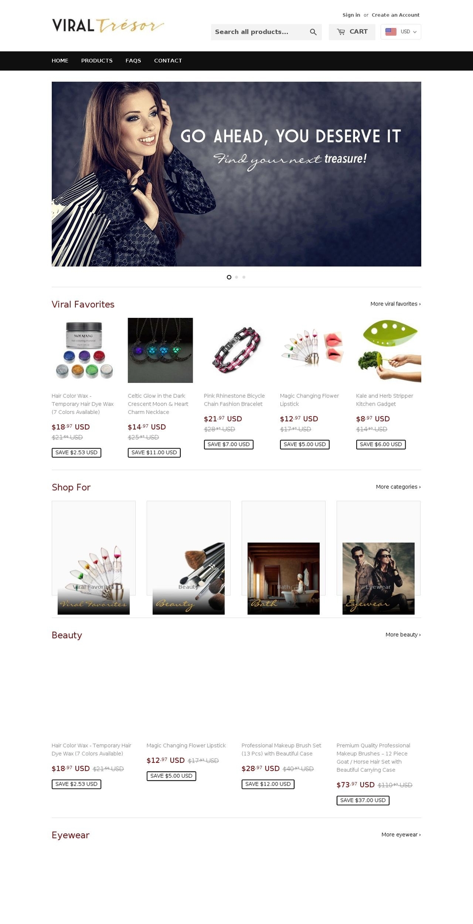 viraltresor.com shopify website screenshot
