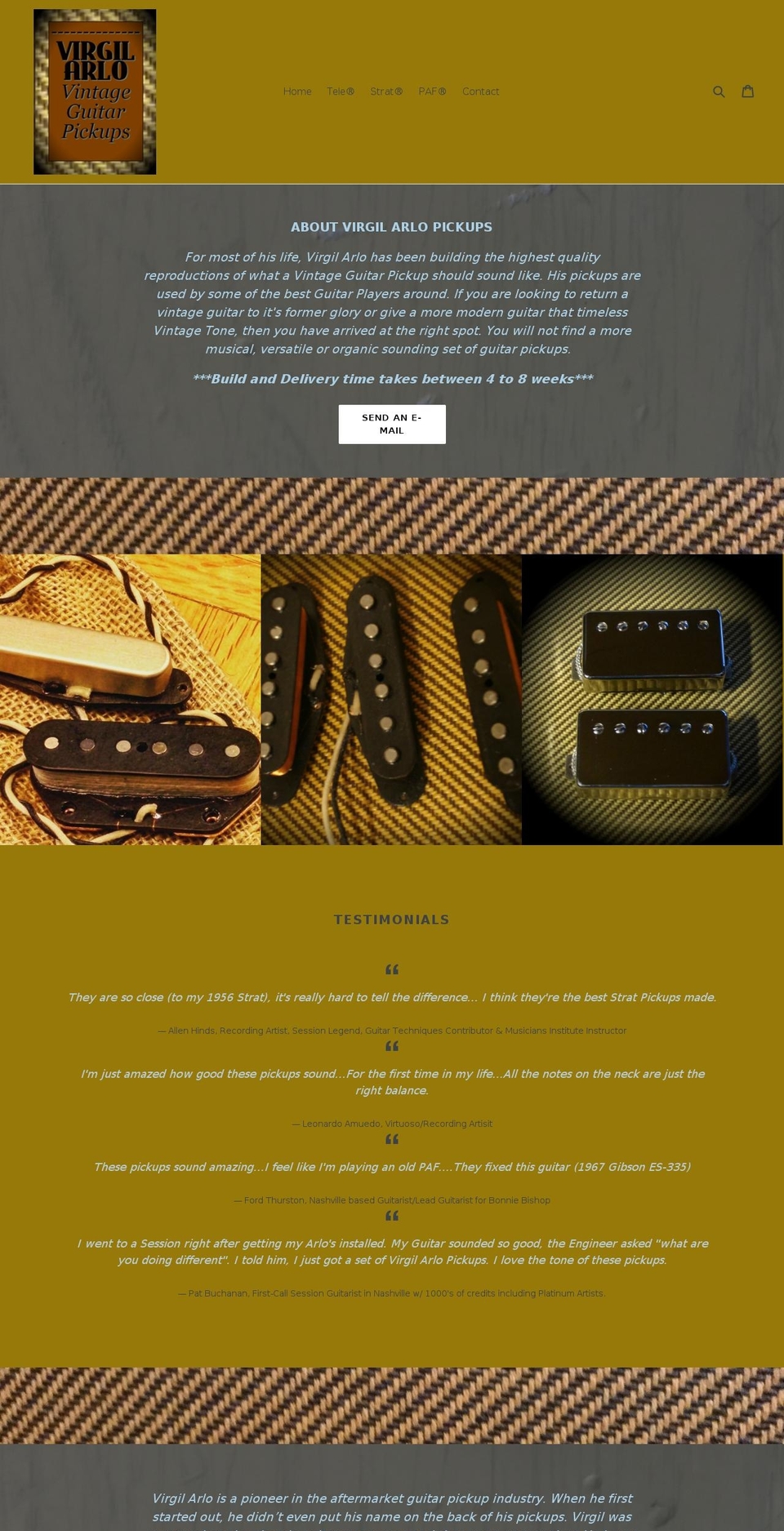 virgilarlopickups.com shopify website screenshot