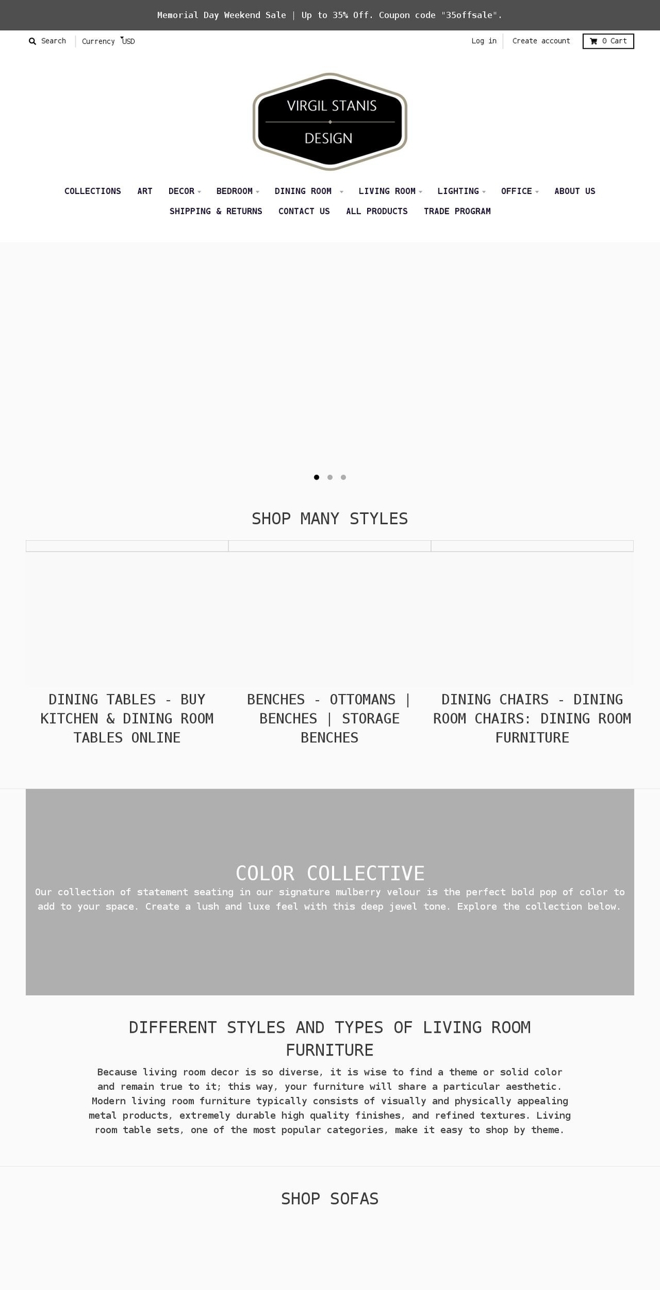 virgilstanisdesigns.com shopify website screenshot