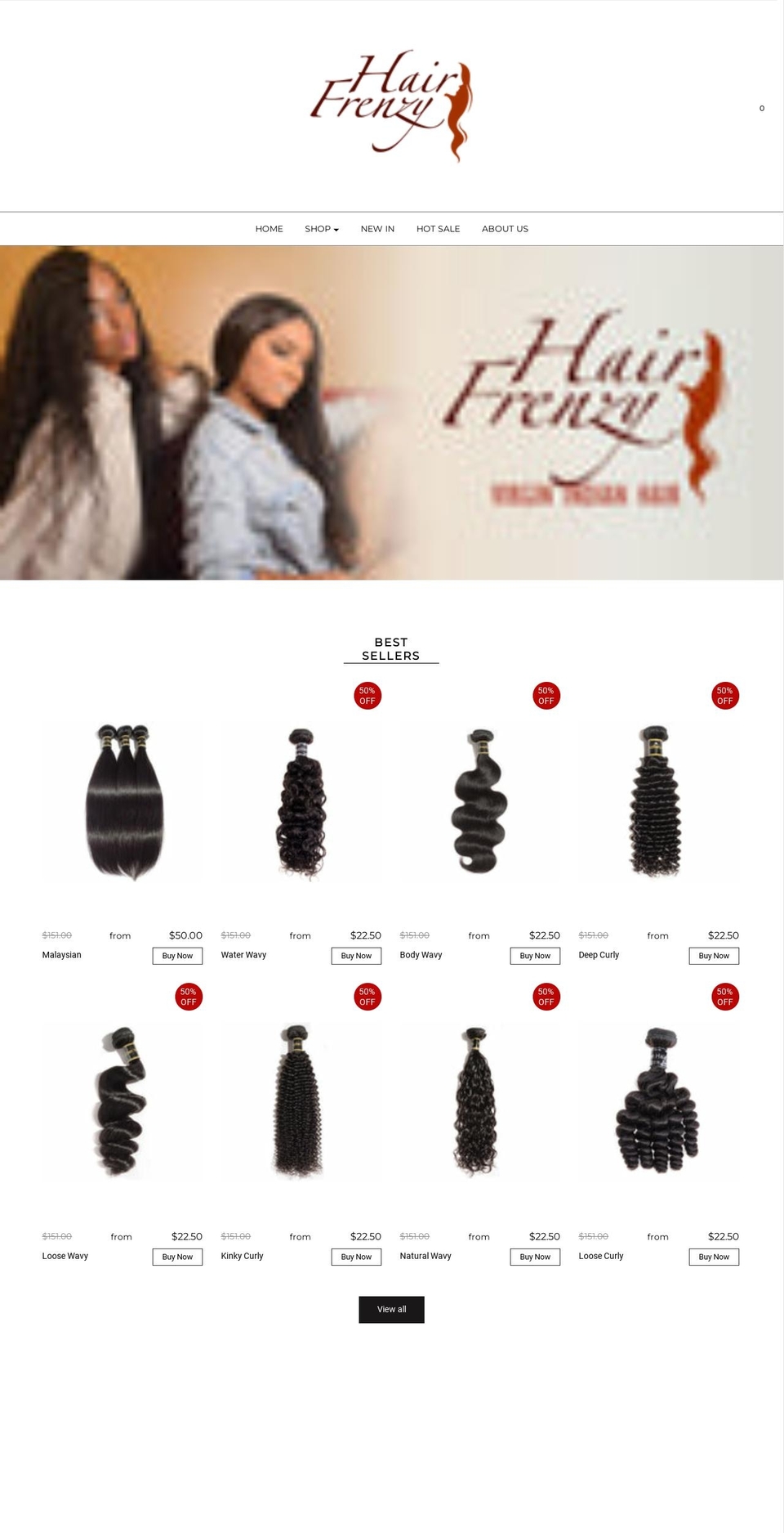 Hair theme Shopify theme site example virgin.hairfrenzy.net