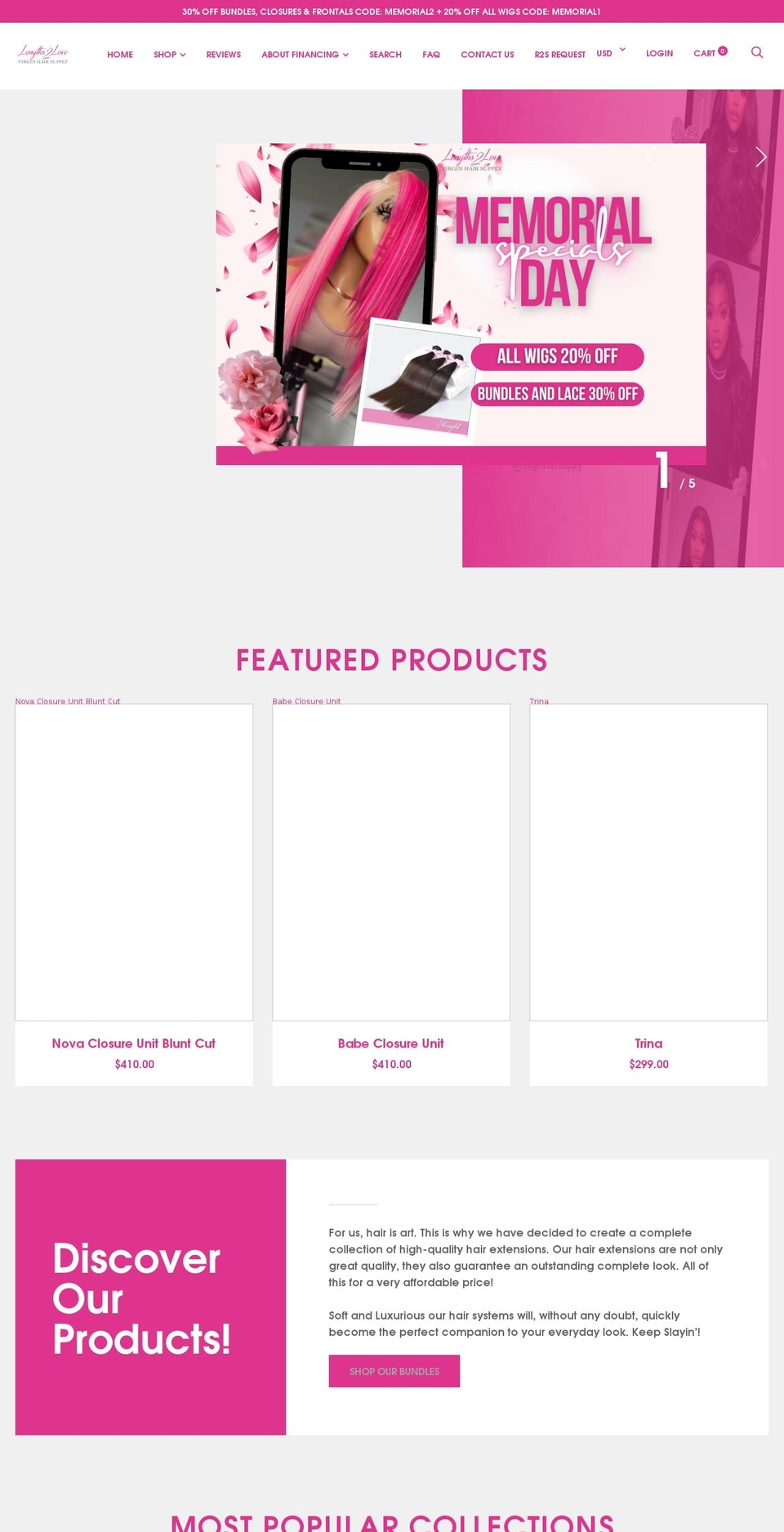 virginhairsupply.com shopify website screenshot