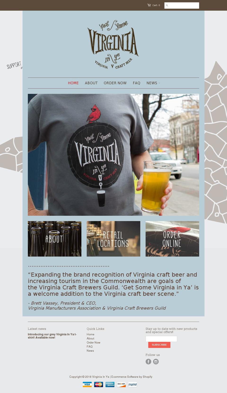 virginiainya.com shopify website screenshot