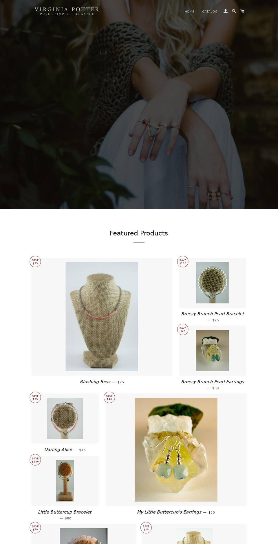 virginiapotter.com shopify website screenshot