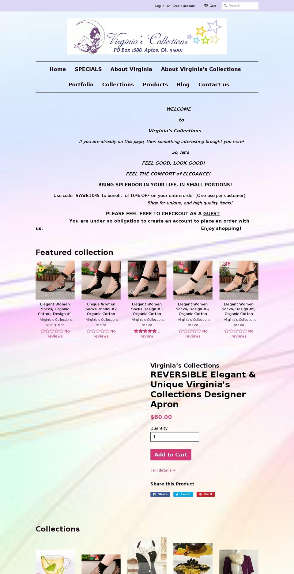 virginiascollections.com shopify website screenshot