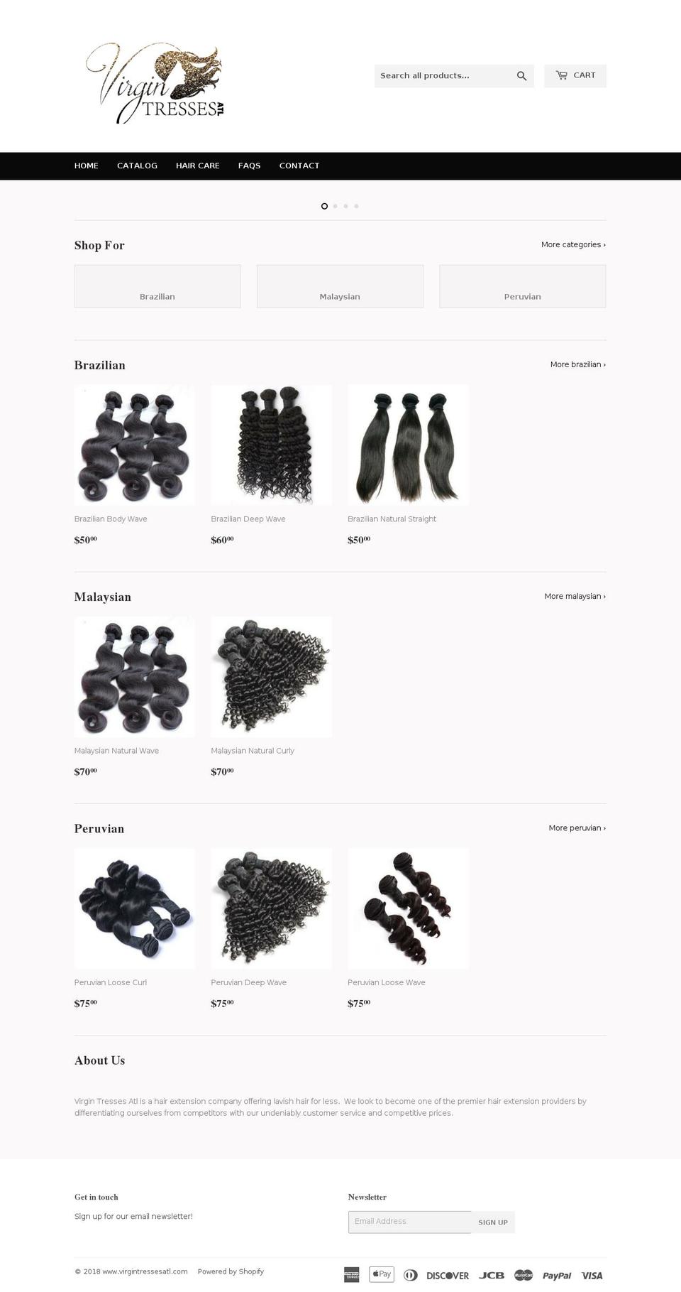 virgintressesatl.com — Shopify storefront screenshot