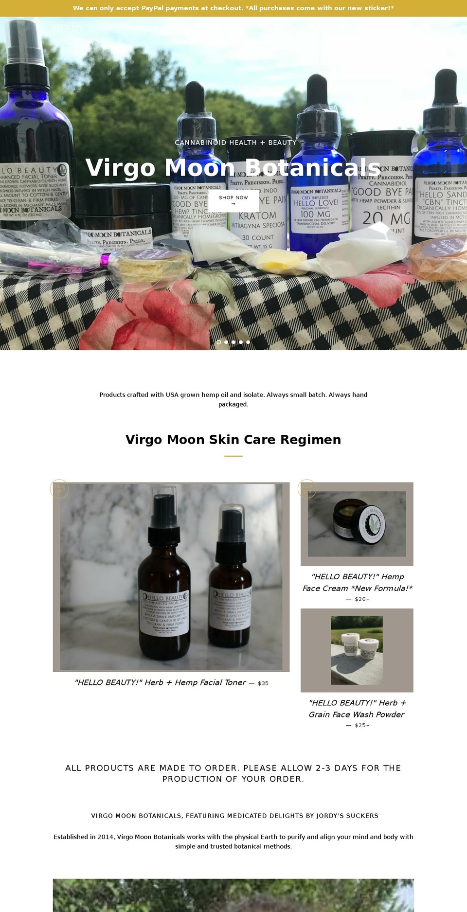 virgomoonbotanicals.com — Shopify storefront screenshot