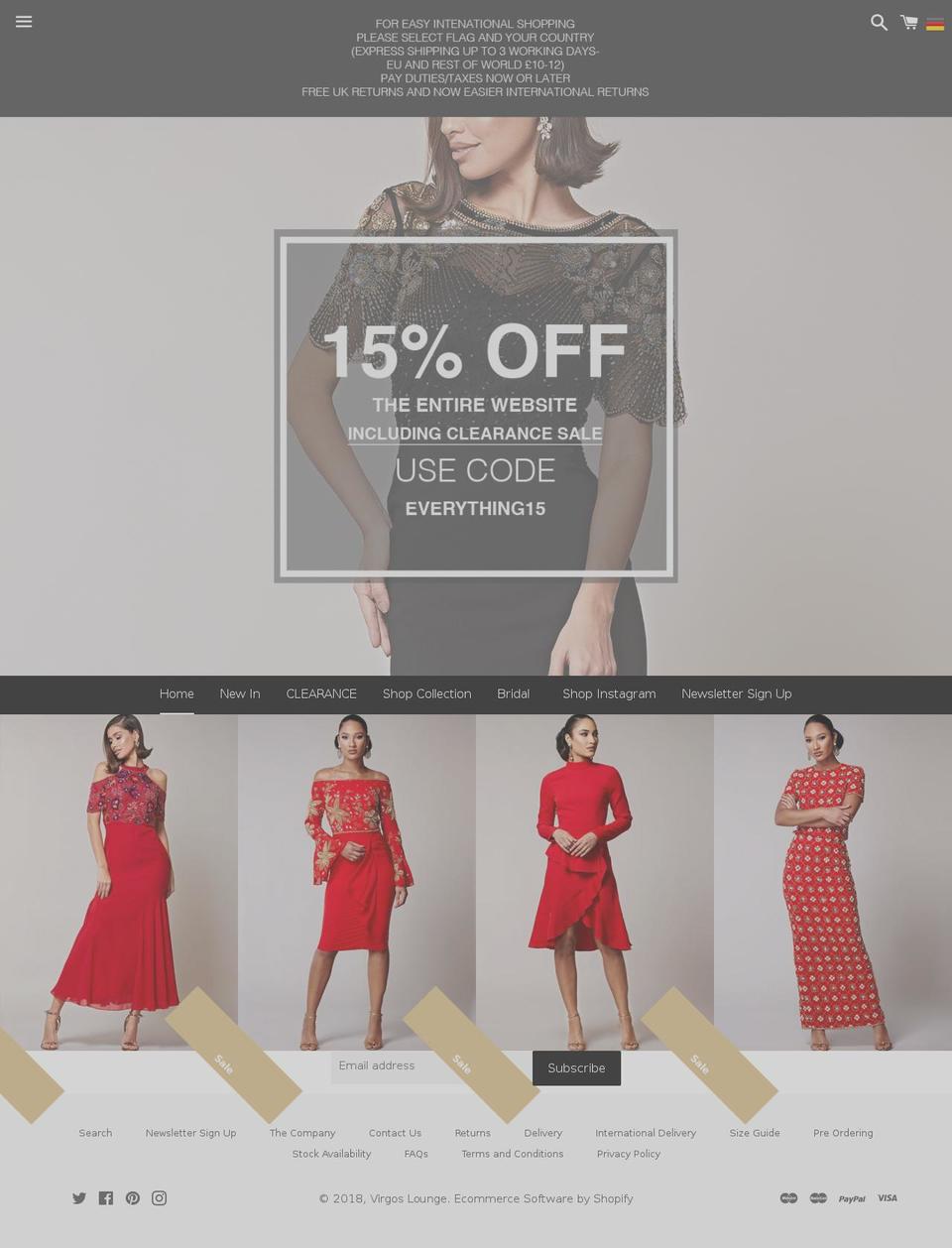 virgoslounge.com shopify website screenshot