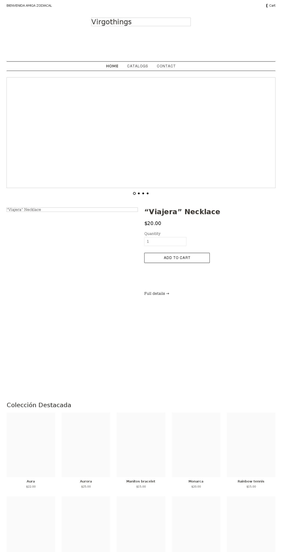virgothings.com shopify website screenshot