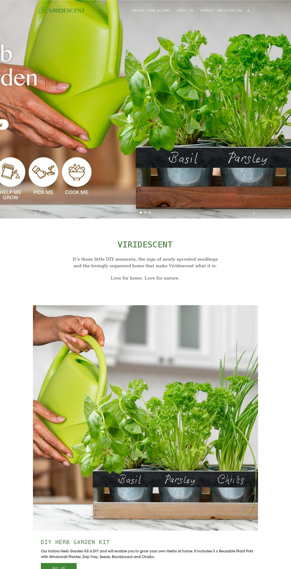 viridescent.org shopify website screenshot