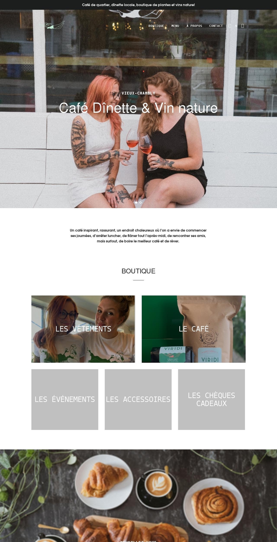 viridicafe.com shopify website screenshot