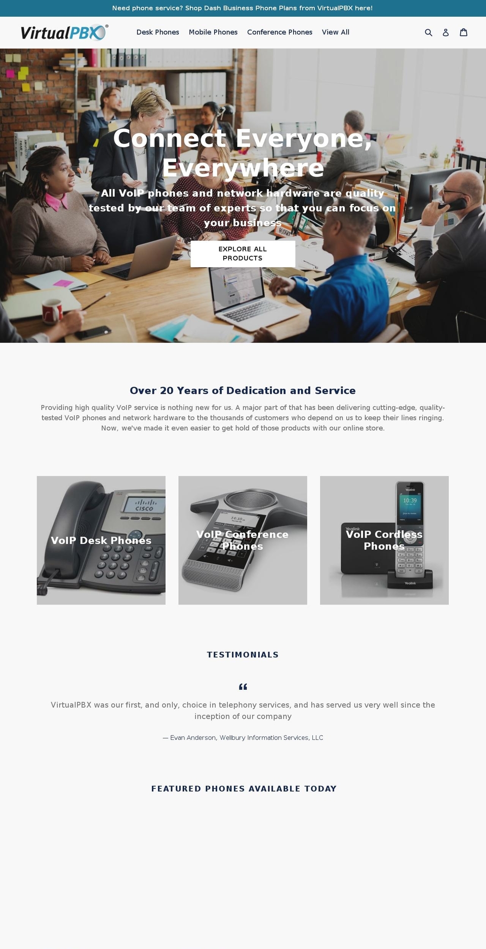 virtual-pbx.myshopify.com shopify website screenshot
