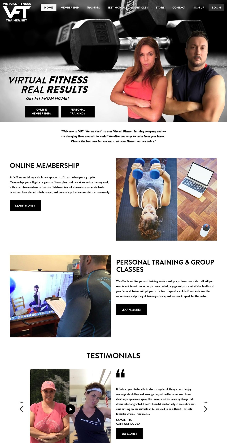 Next Theme Shopify theme site example virtualfitnesstrainer.net