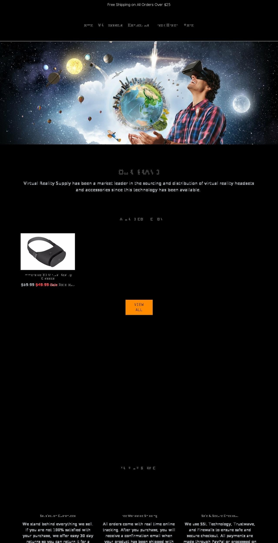 virtualrealitysupply.com — Shopify storefront screenshot