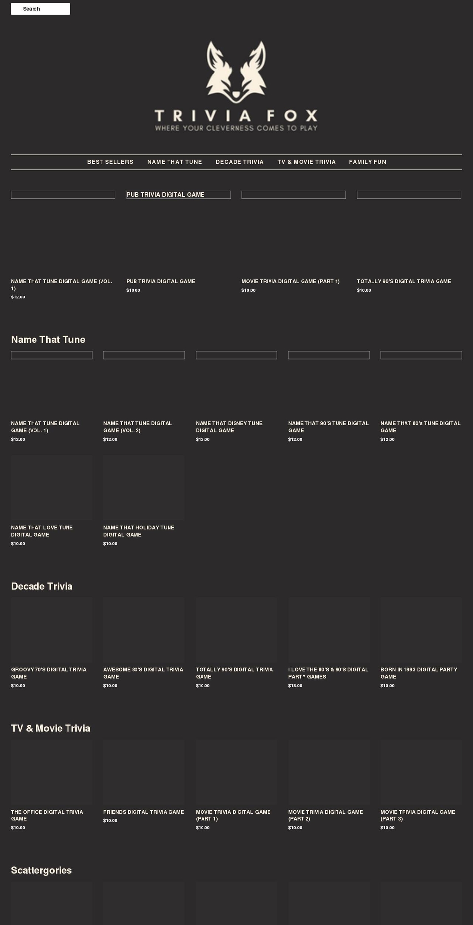 virtualtrivianyc.com shopify website screenshot
