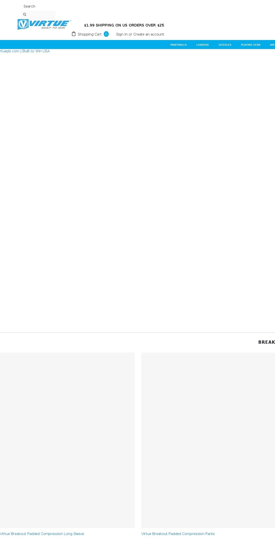 virtueathlete.com shopify website screenshot