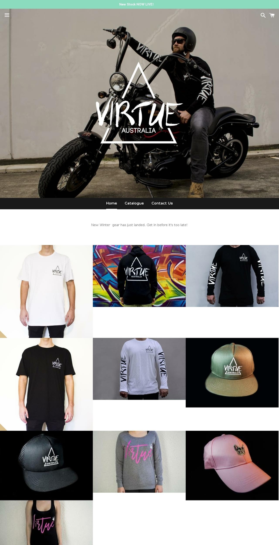 virtueclothingaustralia.com — Shopify storefront screenshot