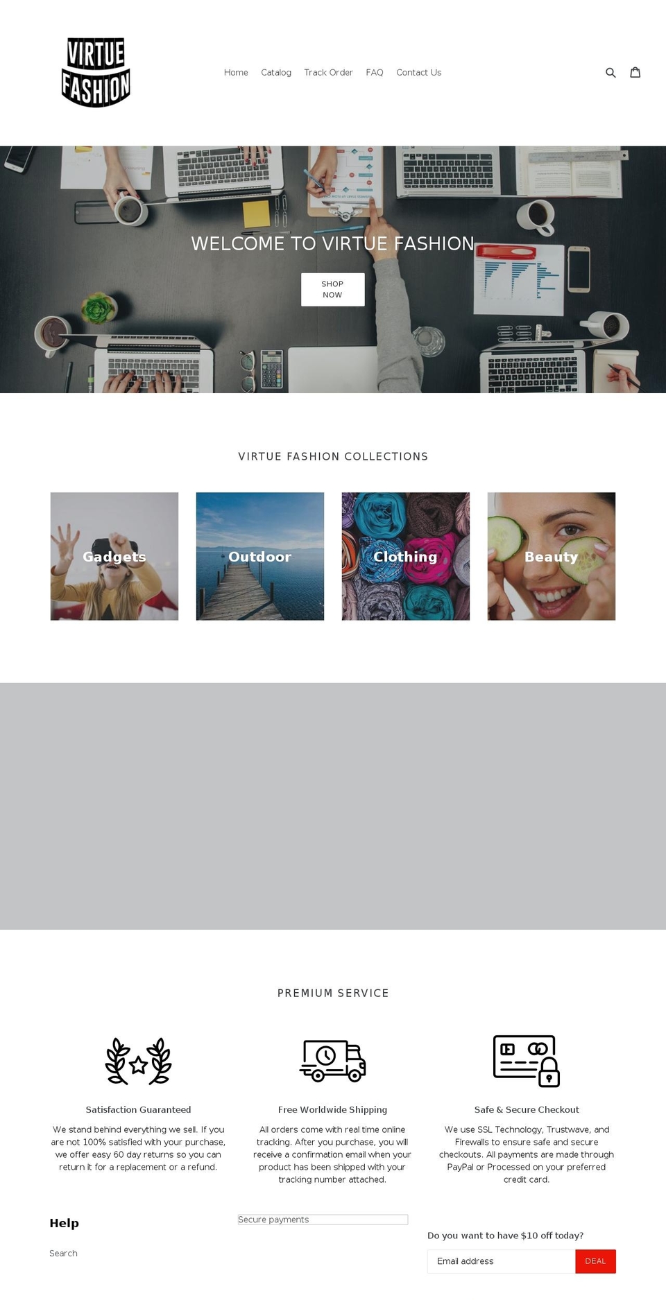 virtuefashion.com — Shopify storefront screenshot