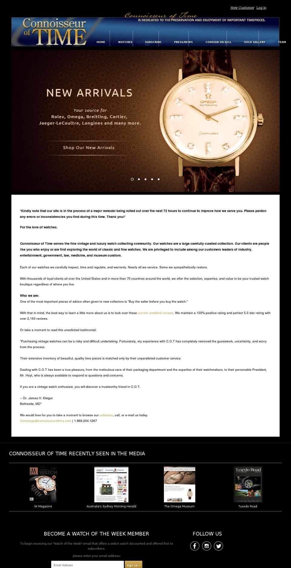 virtueoftime.com shopify website screenshot
