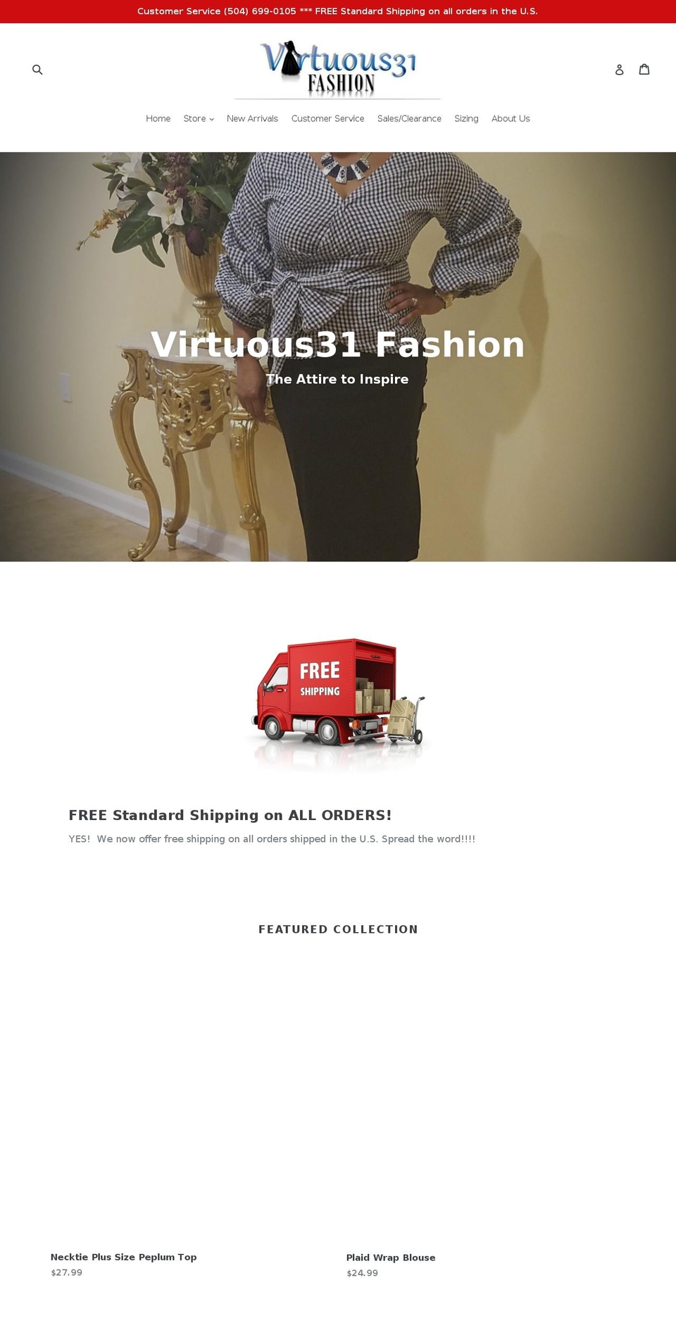 virtuous31.com shopify website screenshot