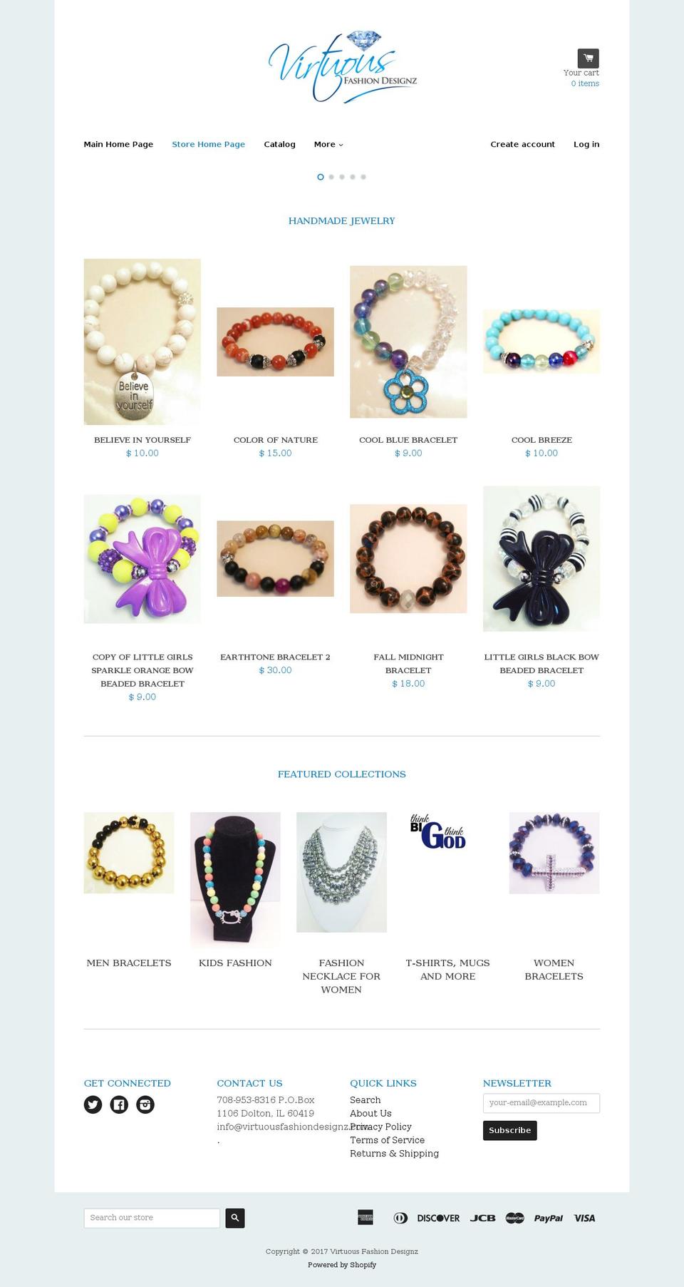 virtuousfashiondesignz.com shopify website screenshot
