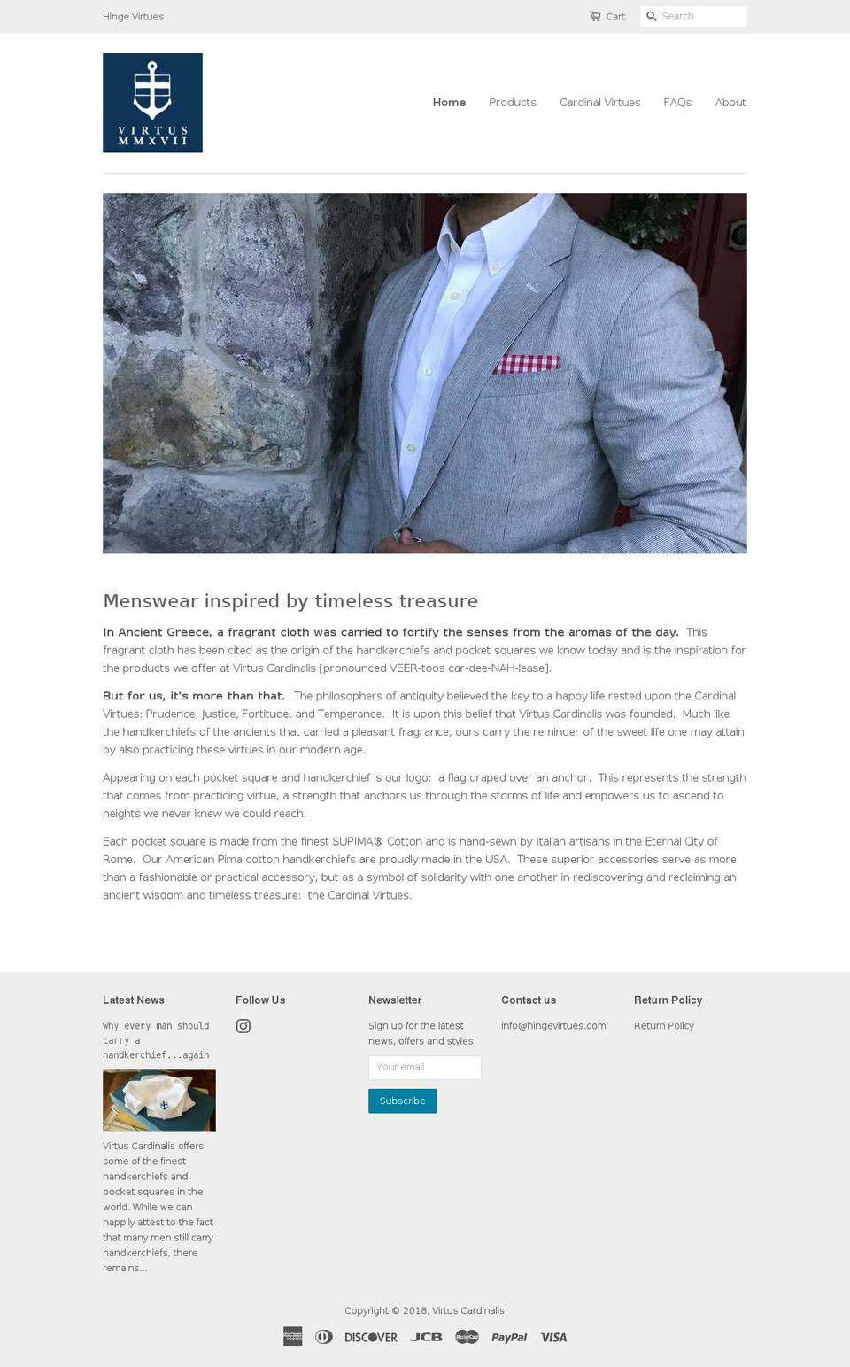 virtuscardinalis.com shopify website screenshot