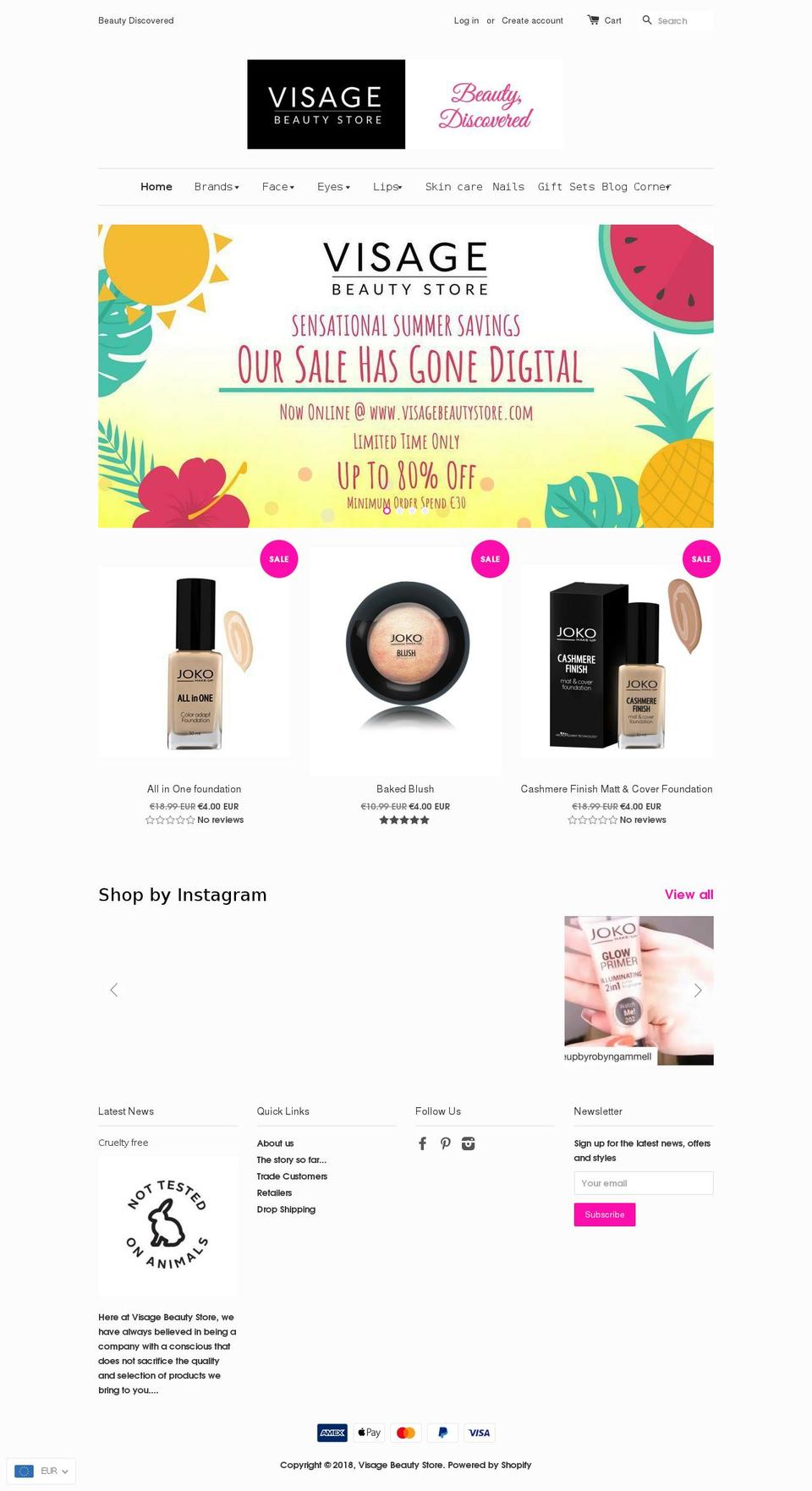 Copy of theme Shopify theme site example visagebeautystore.com