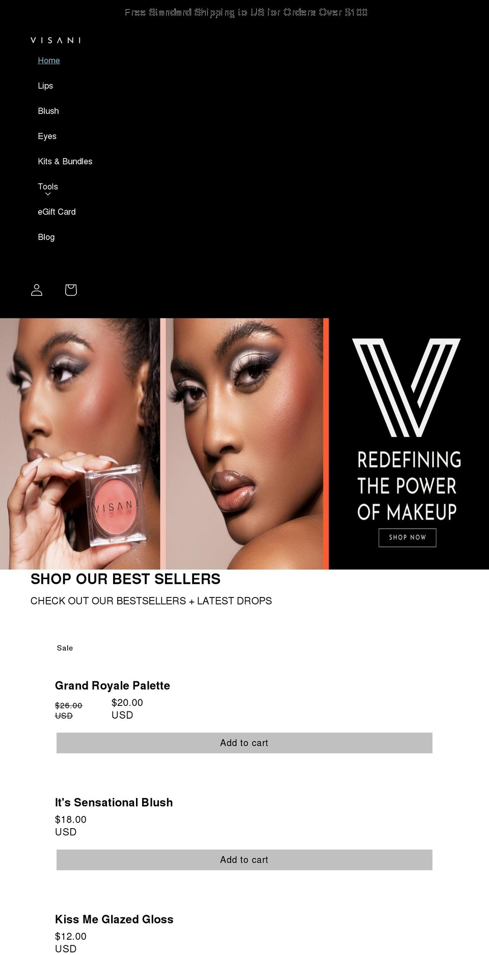 visanibeauty.com shopify website screenshot