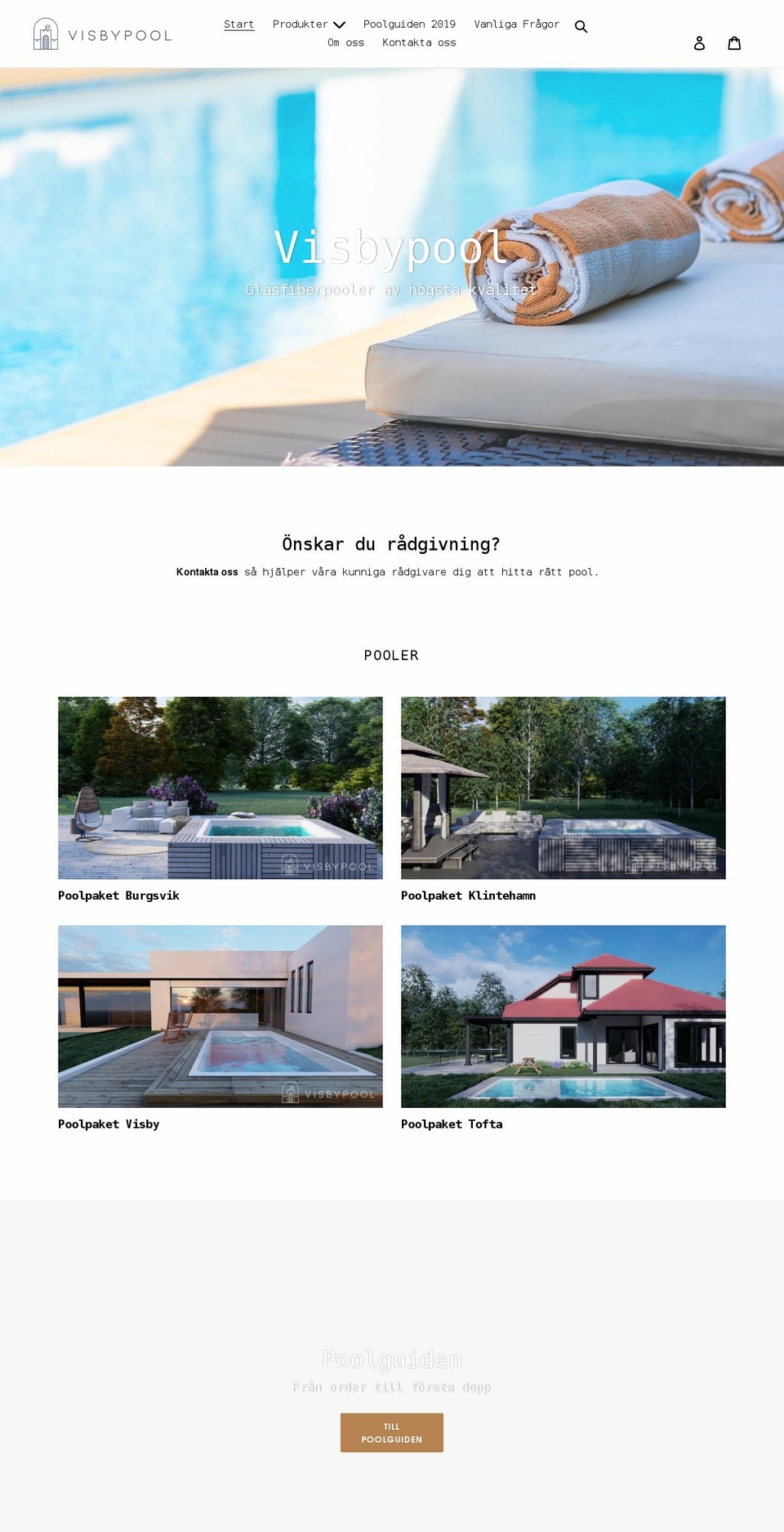 visbypool.se shopify website screenshot