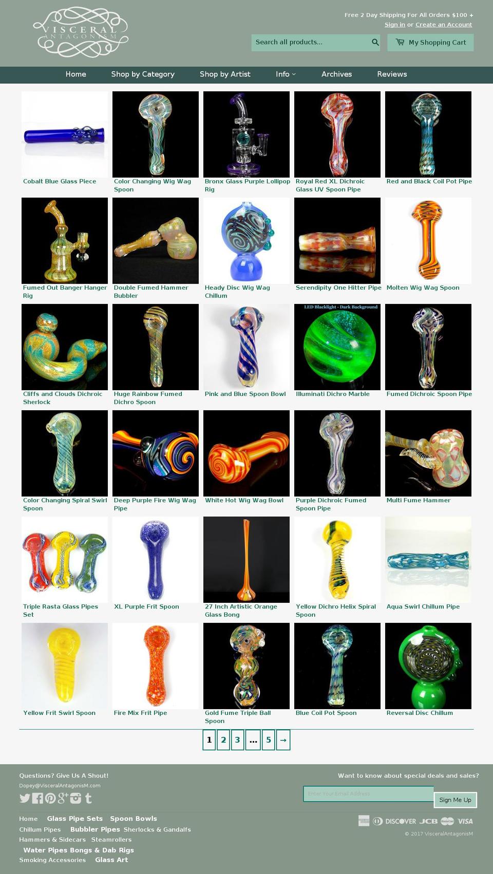 visceralantagonism.com shopify website screenshot