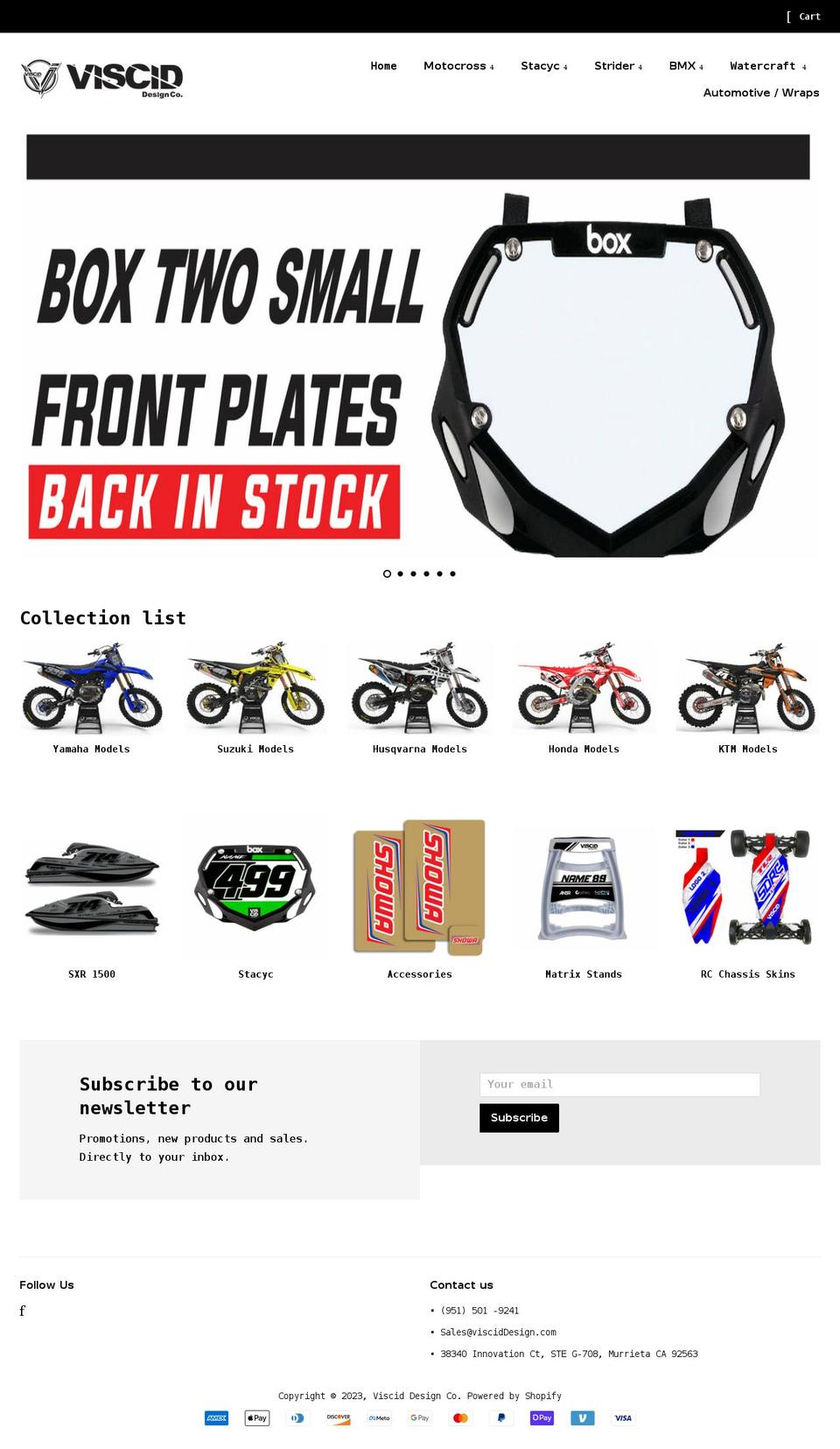 visciddesign.com shopify website screenshot