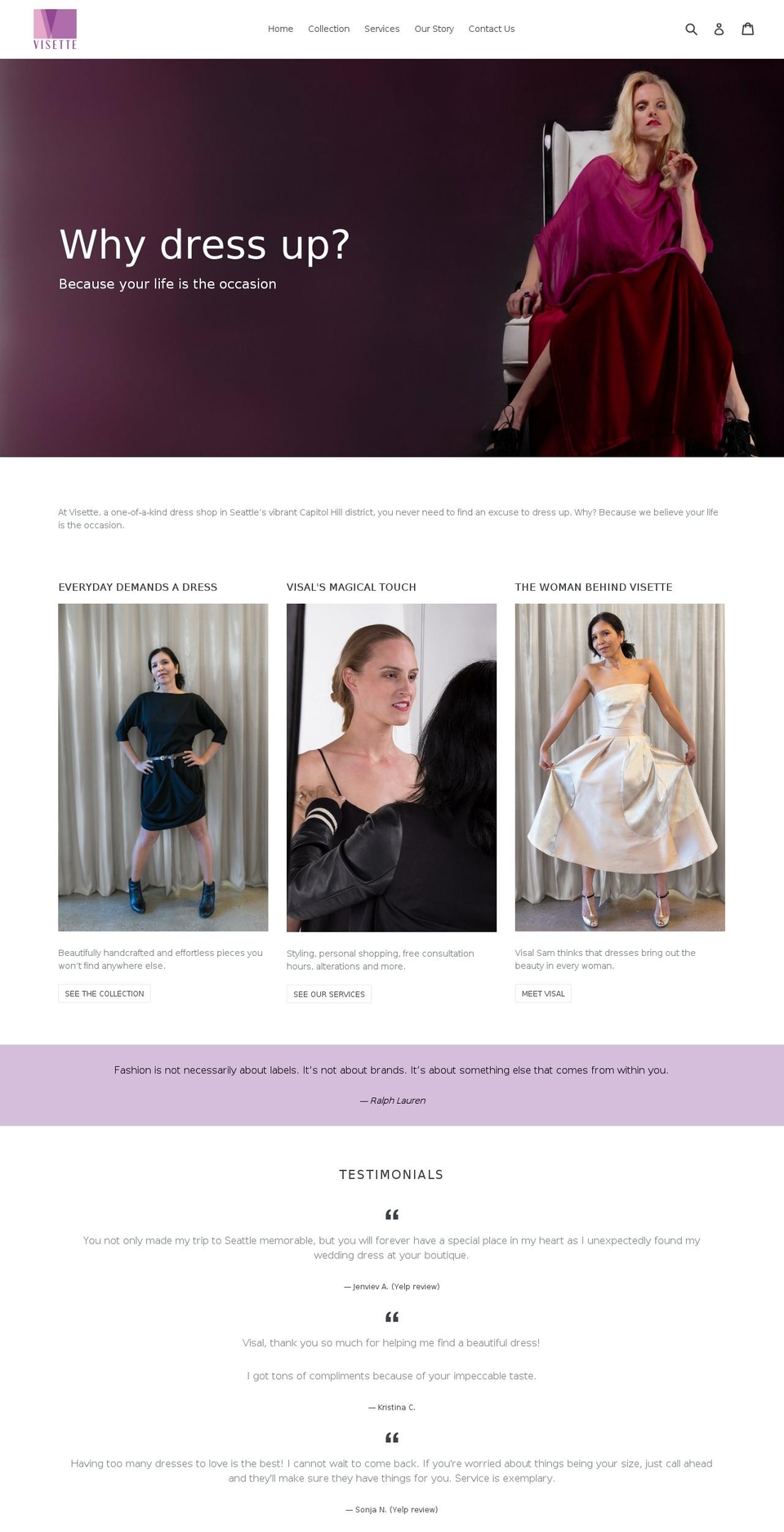 visetteboutique.com shopify website screenshot