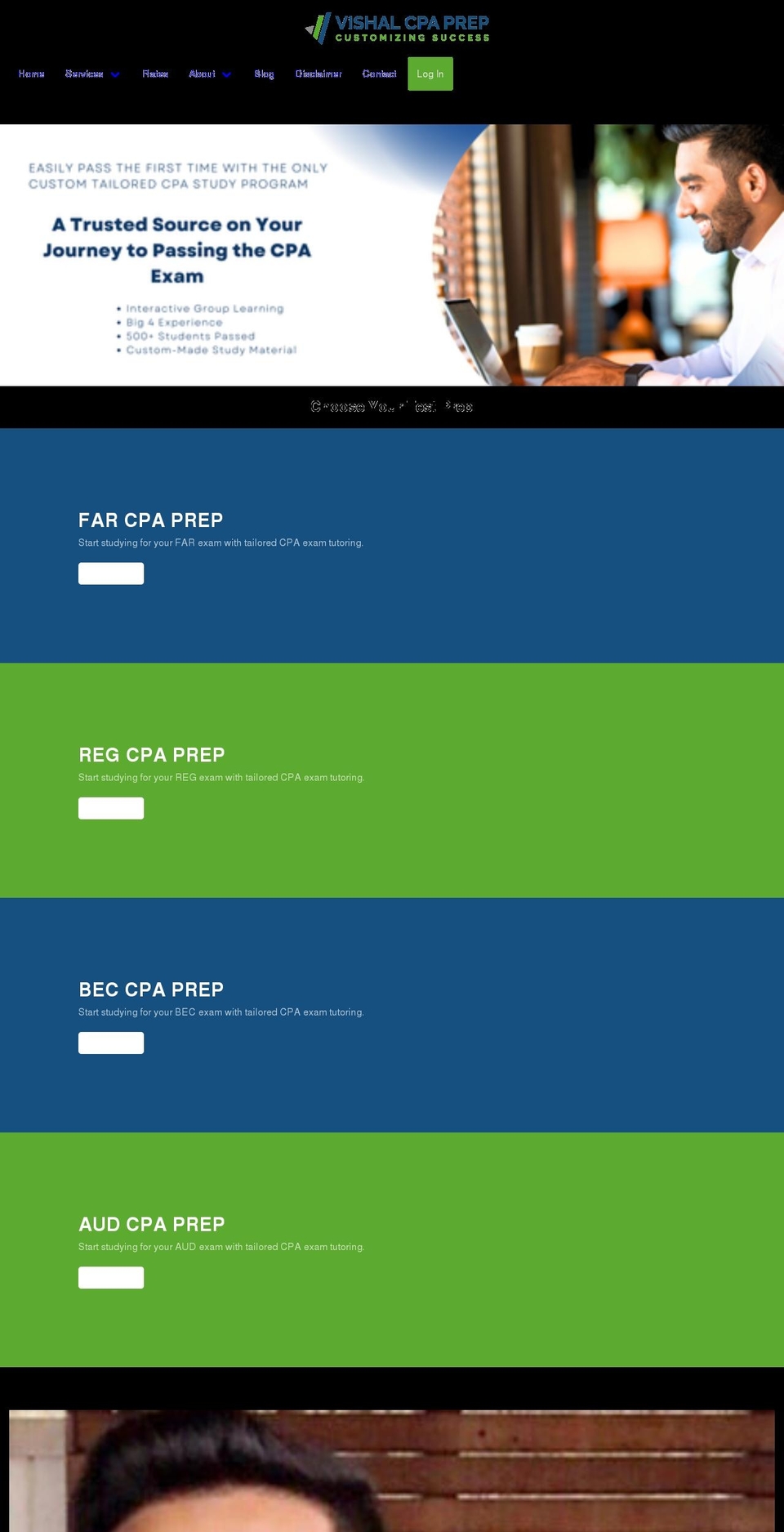 vishalcpaprep.com shopify website screenshot